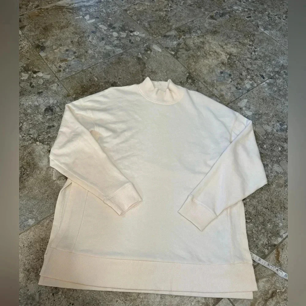 american eagle aerie cream jegging fit mock neck sweatshirt XS